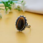 Arts Crystal Products Natural Labradorite Ring Set for Women,Vintage Joint Knuckle Stackable Rings Oval Gemstone Ring