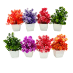 Artificial Plants with Pot Showcase Decoration Plants Flowers | Fake Plant | Artificial Plants for Home Decor Office Gifting Plants Decorative (Pack Of 8) (RV-AP22)
