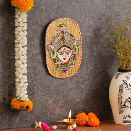 Handmade Bamboo Goddess Durga Wall Hanging | Eco-Friendly Wall Art