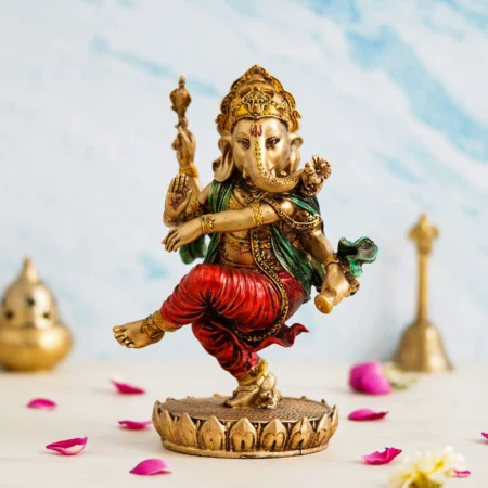 Dancing Lord Ganesha Idol | Polyresin Statue for Home Decor & Gifts