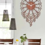 Modern Wooden Silent Wall Clock - Stylish Designer Decor in Black & Gold