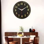 White & Gold Silent Wall Clock - Wooden Designer Decor with Intricate Patterns