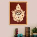 Bamboo Handcrafted Framed Wall Hanging of Durga Ji