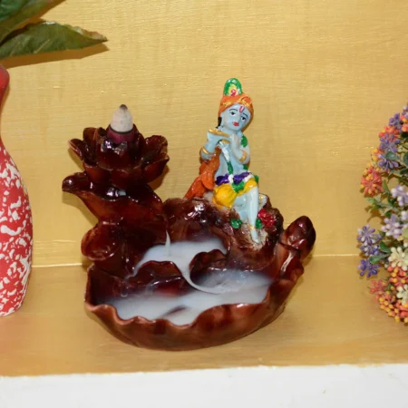 Lord Krishna Backflow Incense Burner | Smoke Fountain for Home Decor & Gifts