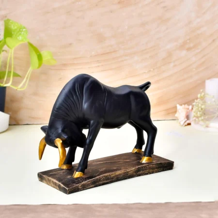 Modern Geometric Bull Statue | Handcrafted Abstract Art