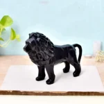 Regal Black & Gold King Lion Statue | Royal Decorative Showpiece