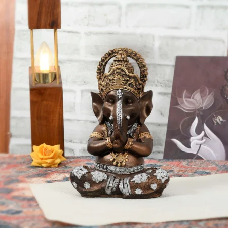 Elegant Lord Ganesha Idol | Hand-Carved Resin Showpiece